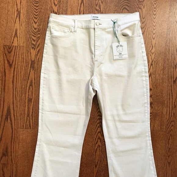 NWT Pistola Lennon Jeans Pants Womens 33 Sandstone Cream Raw Hem Crop Boot NEW - Picture 4 of 13